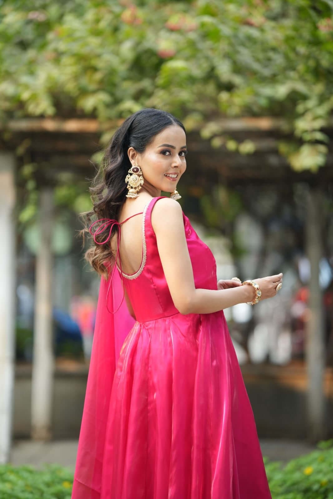 Flowing Red Anarkali Suit | Neha Sharma Label |